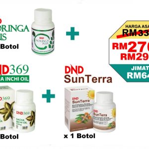 DND Moringa Plus (1Botol) + DND369 Sacha Inchi oil (1 Botol) + DND SunTerra (1 Botol)